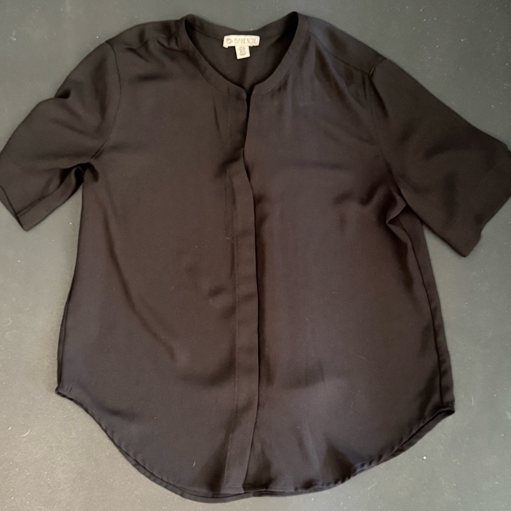 Black Short Sleeve Blouse by Eliane Rose